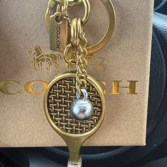 Coach Gold Tennis Racket Key Holder - Picture 2 of 5